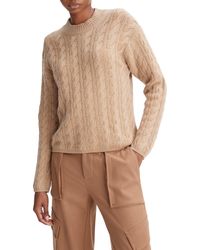Vince - Cable Wool & Cashmere Blend Crewneck Sweater - Lyst