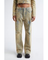 Acne Studios - Loose Fit Flocked Denim Jeans - Lyst
