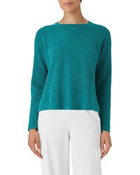 Eileen Fisher - Crewneck Rib Organic Cotton Chenille Sweater - Lyst