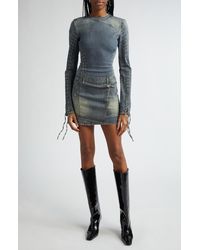 Acne Studios - Deanna Trompe L'oeil Long Sleeve Knit Minidress - Lyst