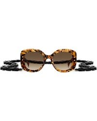 Carolina Herrera - 53Mm Gradient Rectangular Sunglasses With Removable Chain - Lyst