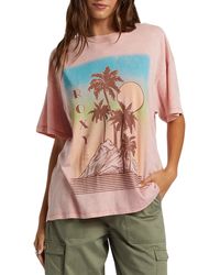 Roxy - Palms Oversize Cotton Graphic T-shirt - Lyst