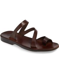 Jerusalem Sandals Leather Asa Wrap Sandal in Brown Leather (Brown) - Lyst