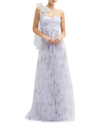 Dessy Collection - Floral Tulle One-shoulder Gown - Lyst