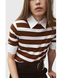 Mango - Stripe Short Sleeve Sweater - Lyst