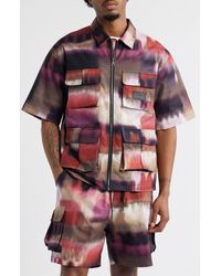 Criminal Damage - Photo Print Short Sleeve Zip-Up Shirt - Lyst