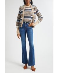 Veronica Beard - Cecily Mixed Stripe Cotton Cardigan - Lyst