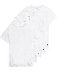 Polo Ralph Lauren - 5-Pack Slim Fit Logo Embroidered Crewneck Undershirts - Lyst