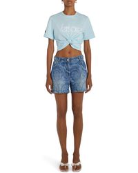 Versace - 1978 Re-edition Logo Safety Pin Crop Graphic T-shirt - Lyst