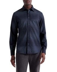 Bugatchi - Julian Shaped Fit Gradient Check Cotton & Cashmere Button-Up Shirt - Lyst
