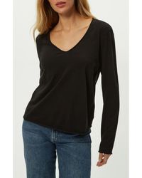 Michael Stars - Kailee Long Sleeve V-Neck Cotton T-Shirt - Lyst
