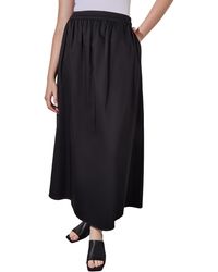 Ming Wang - Gathered Cotton Blend Maxi Skirt - Lyst