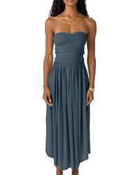 O'neill Sportswear - Devyn Smocked Strapless Midi Dress - Lyst