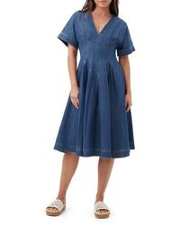 Trina Turk - Ashe 2 Denim A-Line Midi Dress - Lyst
