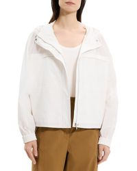 Theory - Gathered Back Hooded Jacket - Lyst