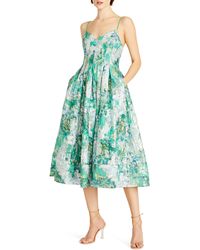 ML Monique Lhuillier - Sage Floral Jacquard A-line Dress - Lyst