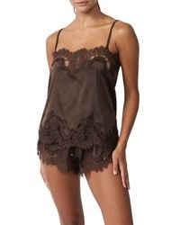 KAT THE LABEL - Olivia Lace Trim Satin Camisole - Lyst