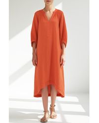 ocean + main - Gauze Dress With Pockets - Lyst