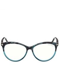 Tom Ford - 55Mm Round Light Blocking Glasses - Lyst