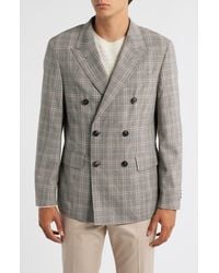 BOSS - Heston Slim Fit Plaid Double Breasted Wool Blend Suit Jacket - Lyst