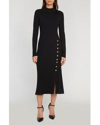 Tahari - The Chaya Button Detail Long Sleeve Sweater Dress - Lyst