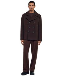 Sandro - Double-Breasted Wool Pea Coat - Lyst