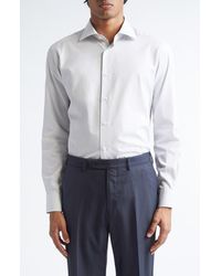 ZEGNA - Centoventimila Subtle Minicheck Button-Up Shirt - Lyst