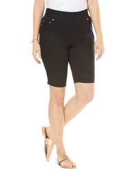 Jessica London - Comfort Waist Stretch Denim Bermuda Short - Lyst