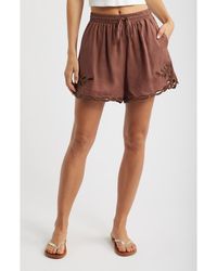 DELUC - Comte Eyelet Detail Drawstring Shorts - Lyst