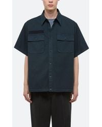 Helmut Lang - Gd Uniform Short Sleeve Stretch Twill Button Up Shirt - Lyst