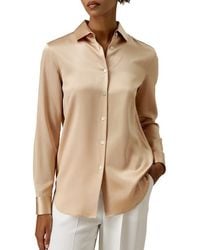 LILYSILK - Spread Collar Silk Shirt - Lyst