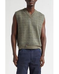 Maison Margiela - Check Virgin Wool Sweater Vest - Lyst