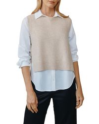 Bella Dahl - Side Tie Wool & Cashmere Sweater Vest - Lyst