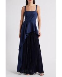 Black Halo - Dorothea Plissé Sleeveless Satin Gown - Lyst