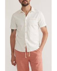 Marine Layer - Classic Solid Short Sleeve Stretch Cotton Selvage Button-Up Shirt - Lyst