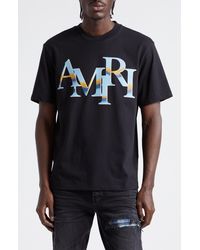 Amiri - staggered Chrome Logo Cotton Graphic T-shirt - Lyst