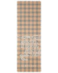 Burberry - Equestrian Knight Design Check Wool Scarf - Lyst