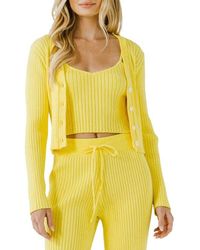 Endless Rose - Ribbed Crop Cardigan - Lyst
