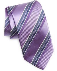 David Donahue - Stripe Silk & Cotton Tie - Lyst