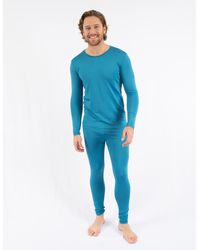 Leveret - Two-Piece Thermal Long Sleeve Solid Pajamas - Lyst