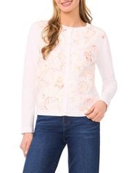 Ted Baker - Cassia Floral Mixed Media Cardigan - Lyst