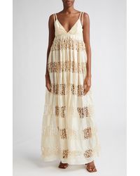 House of Aama - Anancy Panelled Silk Maxi Dress - Lyst