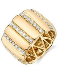Michael M - Orb Diamond Ribbed Ring - Lyst