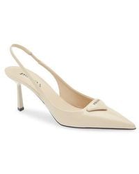 Prada - Modellerie Pointed Toe Slingback Pump - Lyst