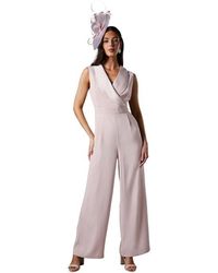 Coast - Crepe V-Neck Wrap Wide Leg Jumpsuit - Lyst
