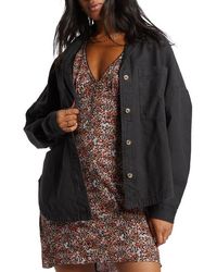Billabong - Stoked On You Oversize Cotton Button-Up Shirt - Lyst