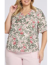 NYDJ - Charming Floral Top - Lyst