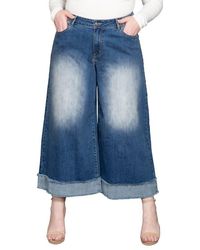 Standards & Practices - High Waist Crop Wide Leg Jeans - Lyst