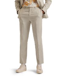 Ted Baker - Damasks Slim Fit Flat Front Linen & Cotton Chinos - Lyst