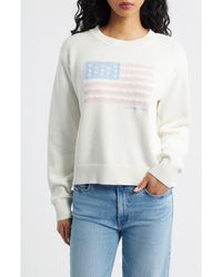 LoveShackFancy - Ty Intarsia Flag Cotton Crewneck Sweater - Lyst